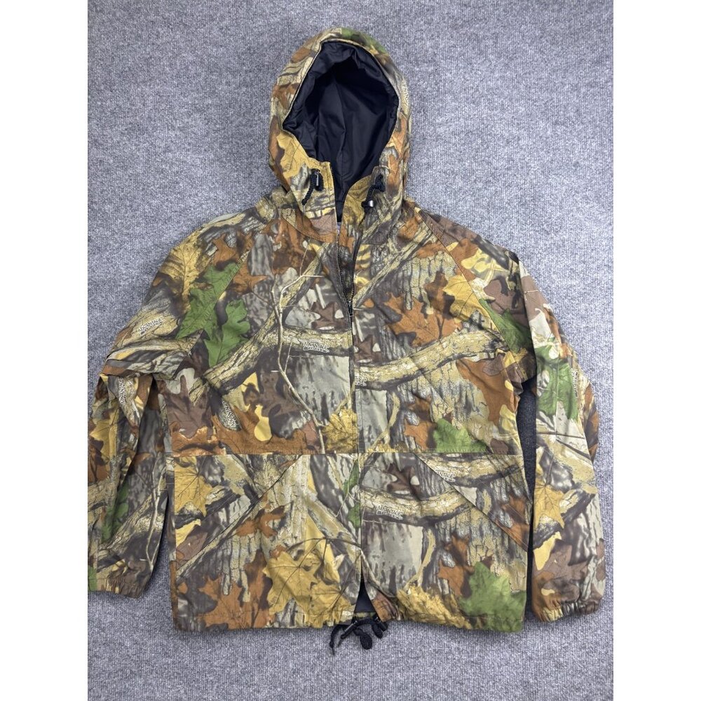 Walls Jacket Mens Large Brown Camo Hooded Waterproof Nylon Water-Pruf Hunting
